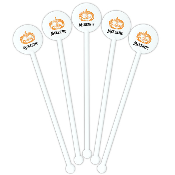 Vintage / Grunge Halloween White Plastic 5.5" Stir Stick - Fan View