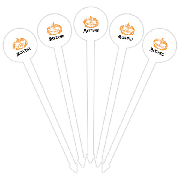 Vintage / Grunge Halloween White Plastic 6" Food Pick - Round - Fan View