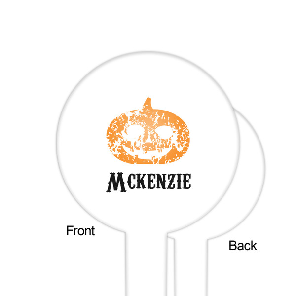 Vintage / Grunge Halloween White Plastic 6" Food Pick - Round - Single Sided - Front & Back