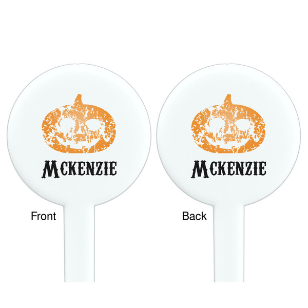 Vintage / Grunge Halloween White Plastic 7" Stir Stick - Double Sided - Round - Front & Back