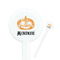 Vintage / Grunge Halloween 7" Round Plastic Stir Sticks - White - Single Sided (Personalized)