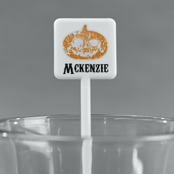 Vintage / Grunge Halloween White Plastic Stir Stick - Square - Main