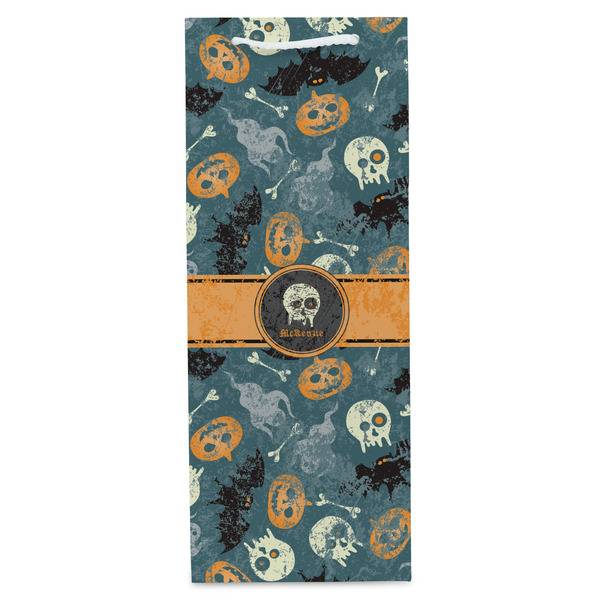 Vintage / Grunge Halloween Wine Gift Bag - Matte - Front