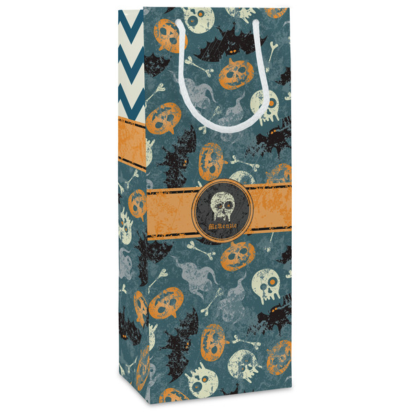 Custom Vintage / Grunge Halloween Wine Gift Bags - Matte (Personalized)
