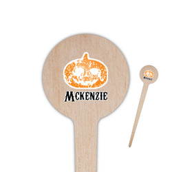 Vintage / Grunge Halloween 4" Round Wooden Food Picks - Double Sided (Personalized)