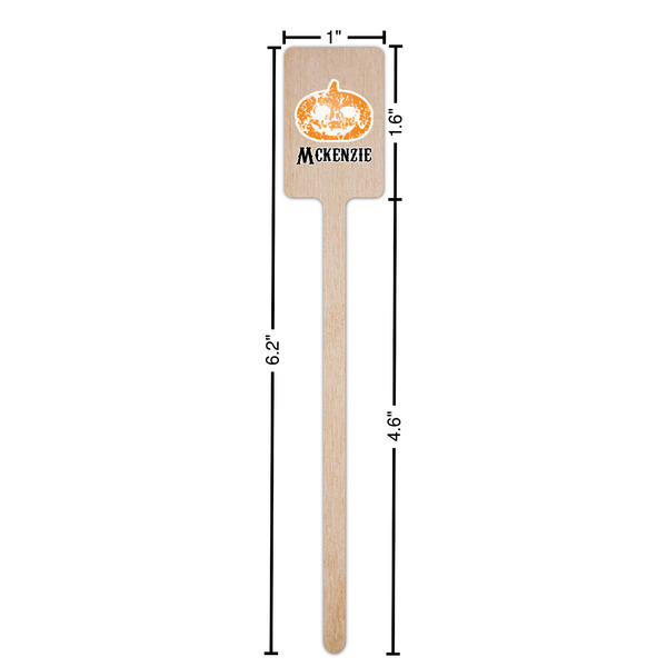 Vintage / Grunge Halloween Wooden 6.25" Stir Stick - Rectangular - Dimensions
