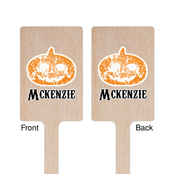 Vintage / Grunge Halloween Wooden 6.25" Stir Stick - Rectangular - Double Sided - Front & Back