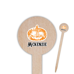 Vintage / Grunge Halloween Round Wooden Food Picks (Personalized)