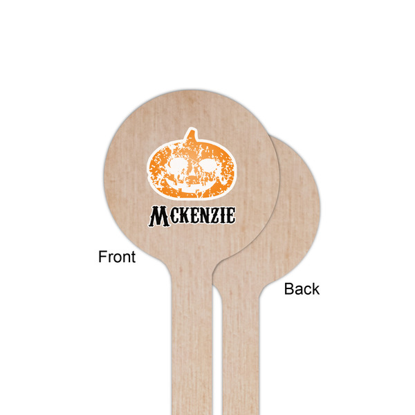 Vintage / Grunge Halloween Wooden 6" Stir Stick - Round - Single Sided - Front & Back