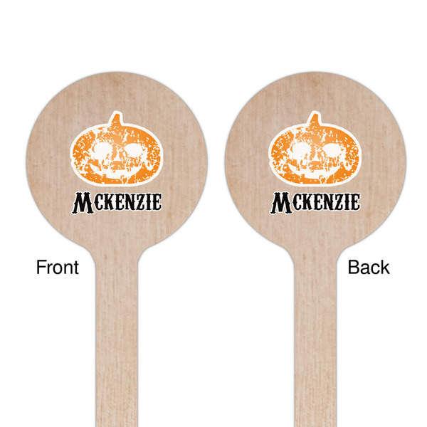 Vintage / Grunge Halloween Wooden 7.5" Stir Stick - Round - Double Sided - Front & Back