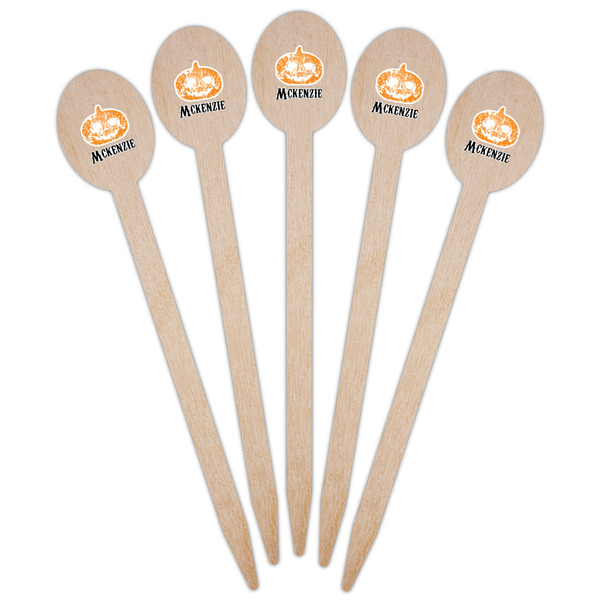 Vintage / Grunge Halloween Wooden Food Pick - Oval - Fan View