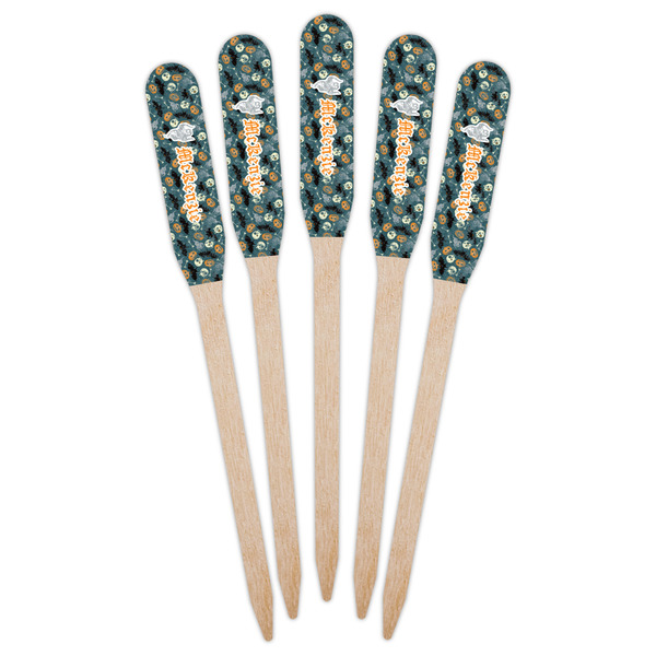 Vintage / Grunge Halloween Wooden Food Pick - Paddle - Fan View