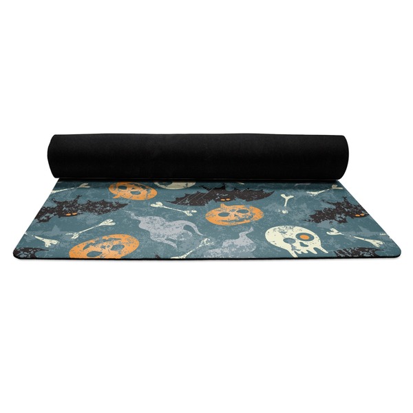 Vintage / Grunge Halloween Yoga Mat Rolled up Black Rubber Backing