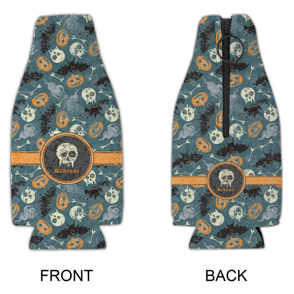 Vintage / Grunge Halloween Zipper Bottle Cooler - APPROVAL