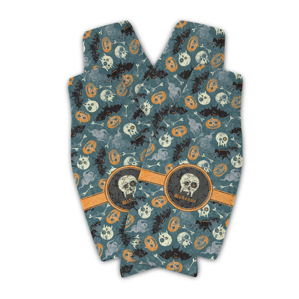 Custom Vintage / Grunge Halloween Zipper Bottle Cooler - Set of 4 (Personalized)