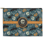Vintage / Grunge Halloween Zipper Pouch - Large - 12.5"x8.5" (Personalized)