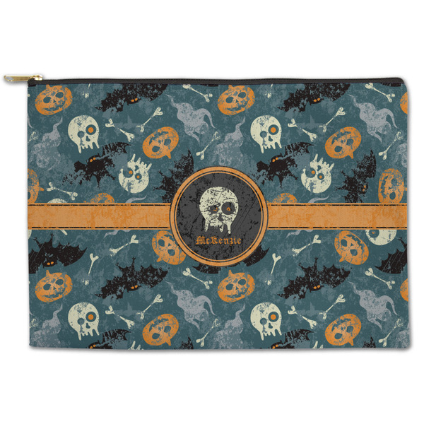 Custom Vintage / Grunge Halloween Zipper Pouch - Large - 12.5"x8.5" (Personalized)