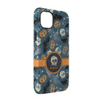Vintage / Grunge Halloween iPhone Case - Rubber Lined - iPhone 14 Pro (Personalized)
