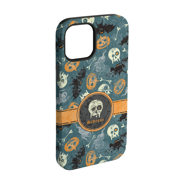 Custom Vintage / Grunge Halloween iPhone Case - Rubber Lined - iPhone 15 Pro (Personalized)