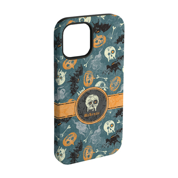 Custom Vintage / Grunge Halloween iPhone Case - Rubber Lined - iPhone 15 (Personalized)