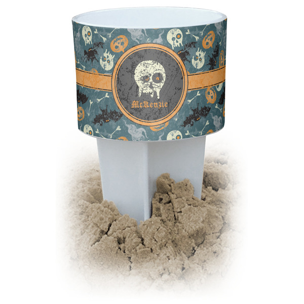 Custom Vintage / Grunge Halloween Beach Spiker Drink Holder (Personalized)