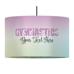 Gymnastics with Name/Text 12" Drum Pendant Lamp - Fabric