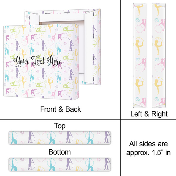 Gymnastics with Name/Text 12x12 - Canvas Print - Approval