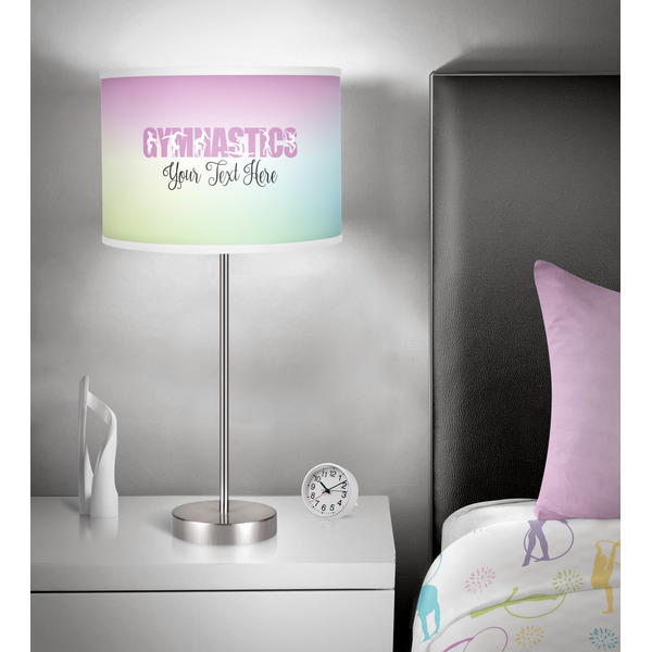 Gymnastics with Name/Text 13 inch drum lamp shade - in room