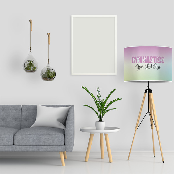 Gymnastics with Name/Text 16" Drum Lampshade - LIFESTYLE