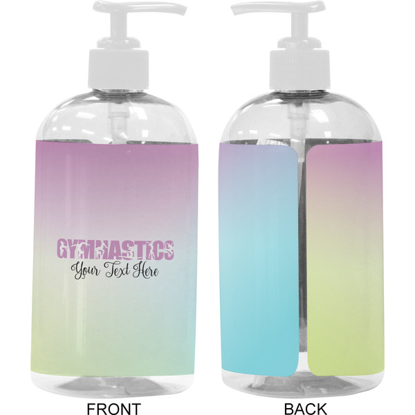 Gymnastics with Name/Text 16 oz Plastic Liquid Dispenser- Approval- White