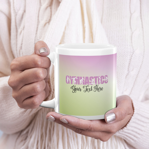 Gymnastics with Name/Text 20oz Coffee Mug - LIFESTYLE