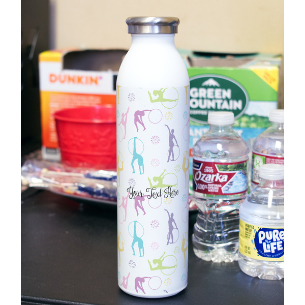 Gymnastics with Name/Text 20oz Water Bottles - Full Print - In Context
