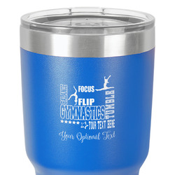 Gymnastics with Name/Text 30 oz Stainless Steel Tumbler - Royal Blue - Double-Sided