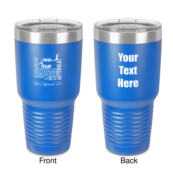 Custom Gymnastics with Name/Text 30 oz Stainless Steel Tumbler - Royal Blue - Double-Sided