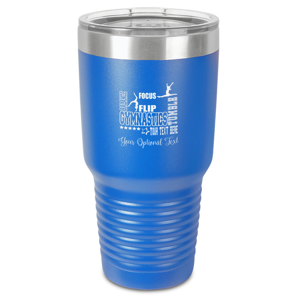 Custom Gymnastics with Name/Text 30 oz Stainless Steel Tumbler - Royal Blue - Single-Sided