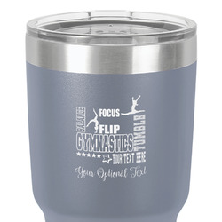Gymnastics with Name/Text 30 oz Stainless Steel Tumbler - Grey - Double-Sided