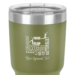 Gymnastics with Name/Text 30 oz Stainless Steel Tumbler - Olive - Double-Sided