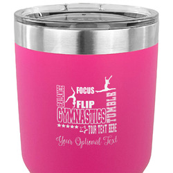 Gymnastics with Name/Text 30 oz Stainless Steel Tumbler - Pink - Double Sided