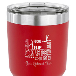 Gymnastics with Name/Text 30 oz Stainless Steel Tumbler - Red - Single Sided