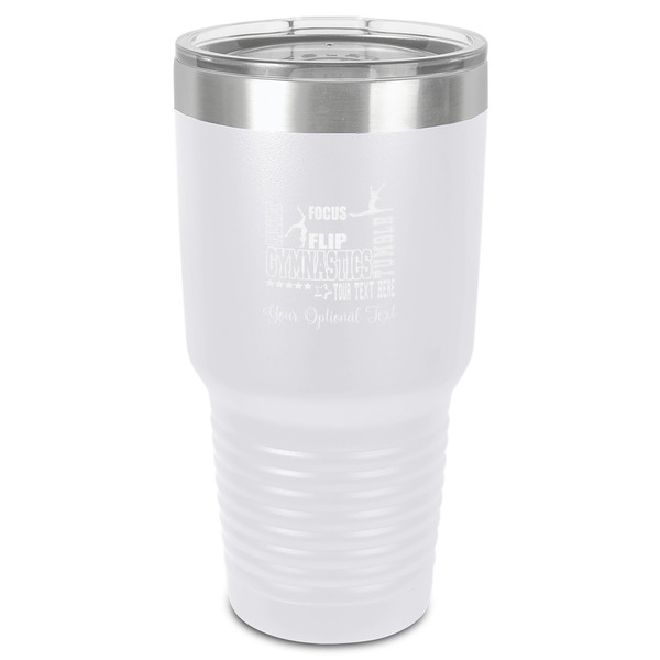 Custom Gymnastics with Name/Text 30 oz Stainless Steel Tumbler - White - Single-Sided