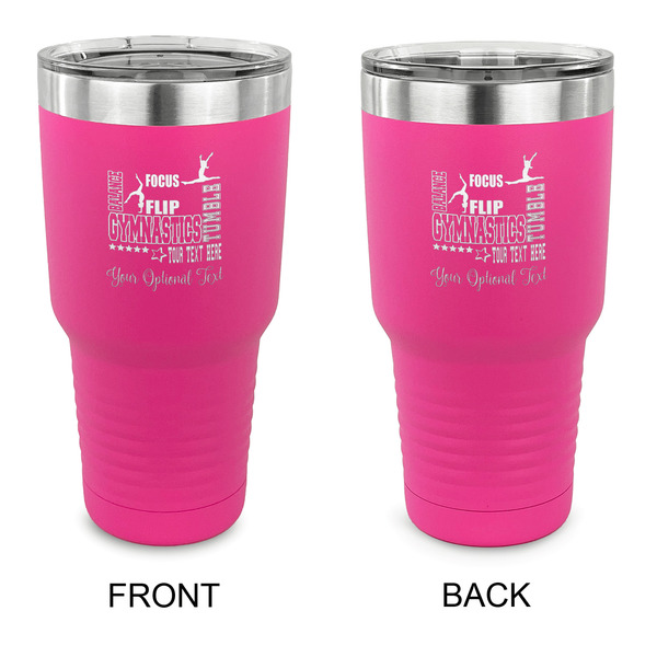 Custom Gymnastics with Name/Text 30 oz Stainless Steel Tumbler - Pink - Double Sided