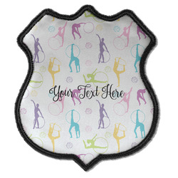 Gymnastics with Name/Text Iron On Shield Patch C