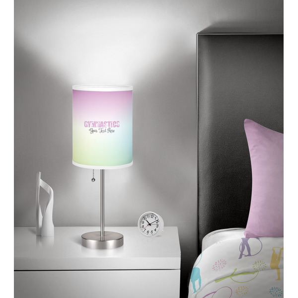Gymnastics with Name/Text 7 inch drum lamp shade - in room