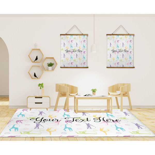 Gymnastics with Name/Text 8'x10' Indoor Area Rugs - IN CONTEXT
