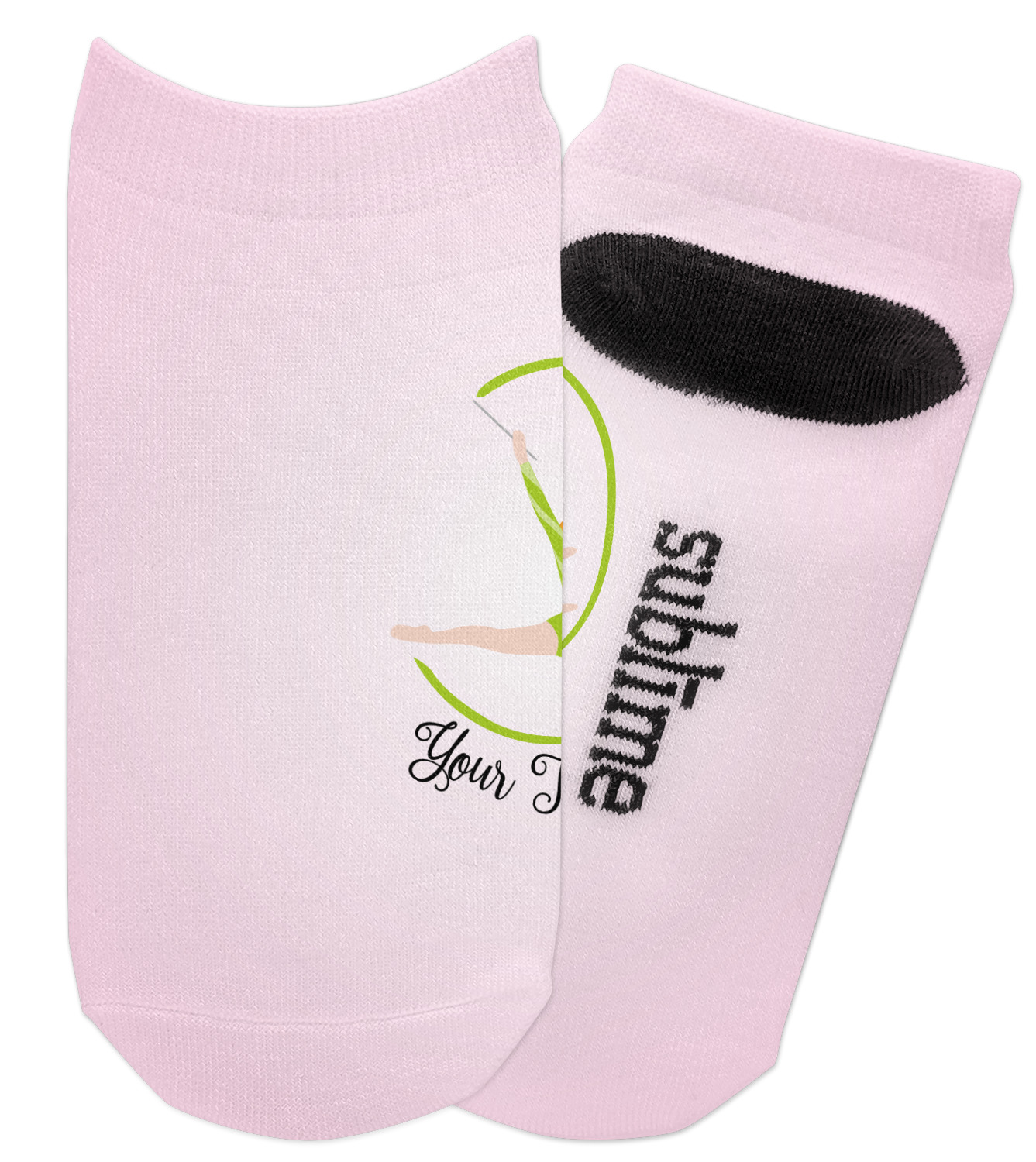 Custom Gymnastics with Name/Text Adult Ankle Socks (Personalized)