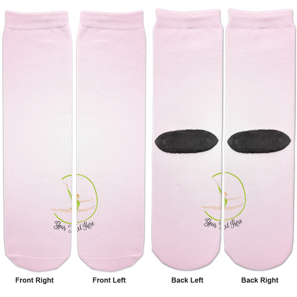 Gymnastics with Name/Text Adult Crew Socks - Double Pair - Front and Back - Apvl
