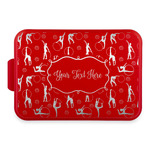 Gymnastics with Name/Text Aluminum Baking Pan with Red Lid