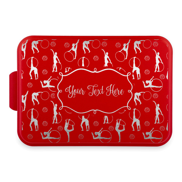 Custom Gymnastics with Name/Text Aluminum Baking Pan with Red Lid