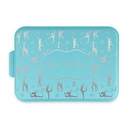 Gymnastics with Name/Text Aluminum Baking Pan with Teal Lid
