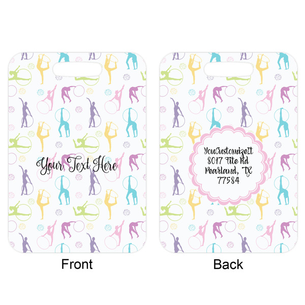 Gymnastics with Name/Text Aluminum Luggage Tag (Front + Back)